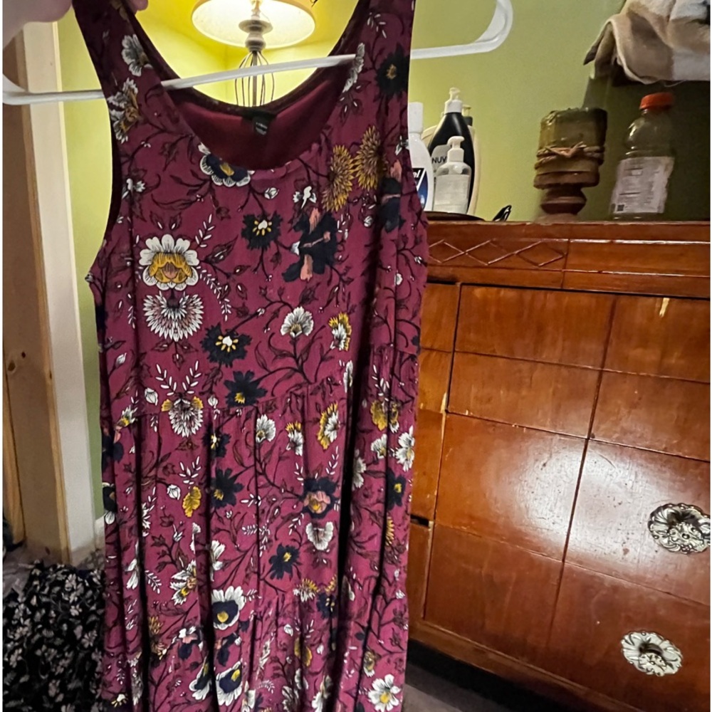 Art Class Red Sleeveless Scoop Neck Sundress